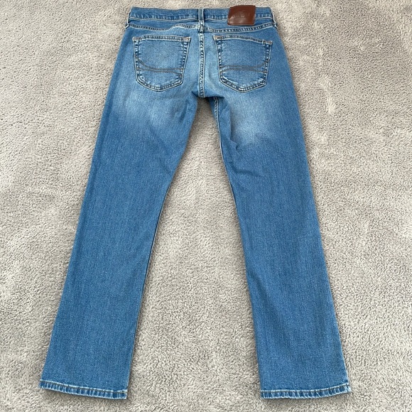 Hollister Jeans Mens 29x30 Slim Straight Epic Flex Zip Fly Medium Wash Denim - Picture 2 of 16